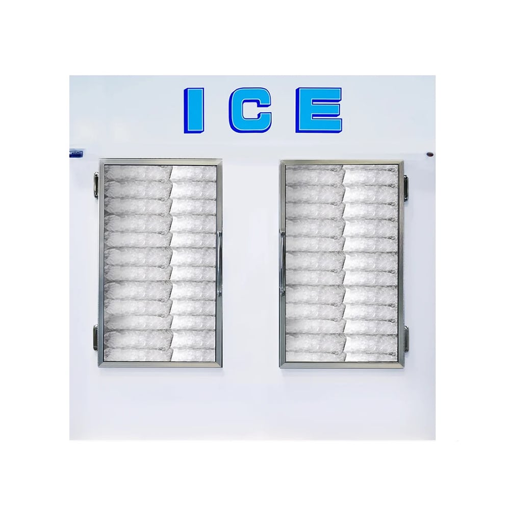 259-850CWGR290 84" Indoor Ice Merchandiser w/ (108) 20 lb Bag Capacity - Glass Doors, White,...