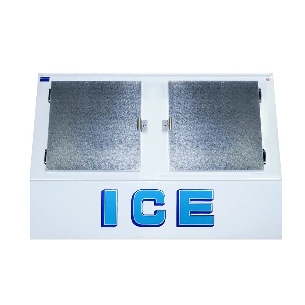 259-VT400ADP 70 1/4" Outdoor Slanted Ice Merchandiser w/ (43) 20 lb Bag Capacity - Solid Doo...
