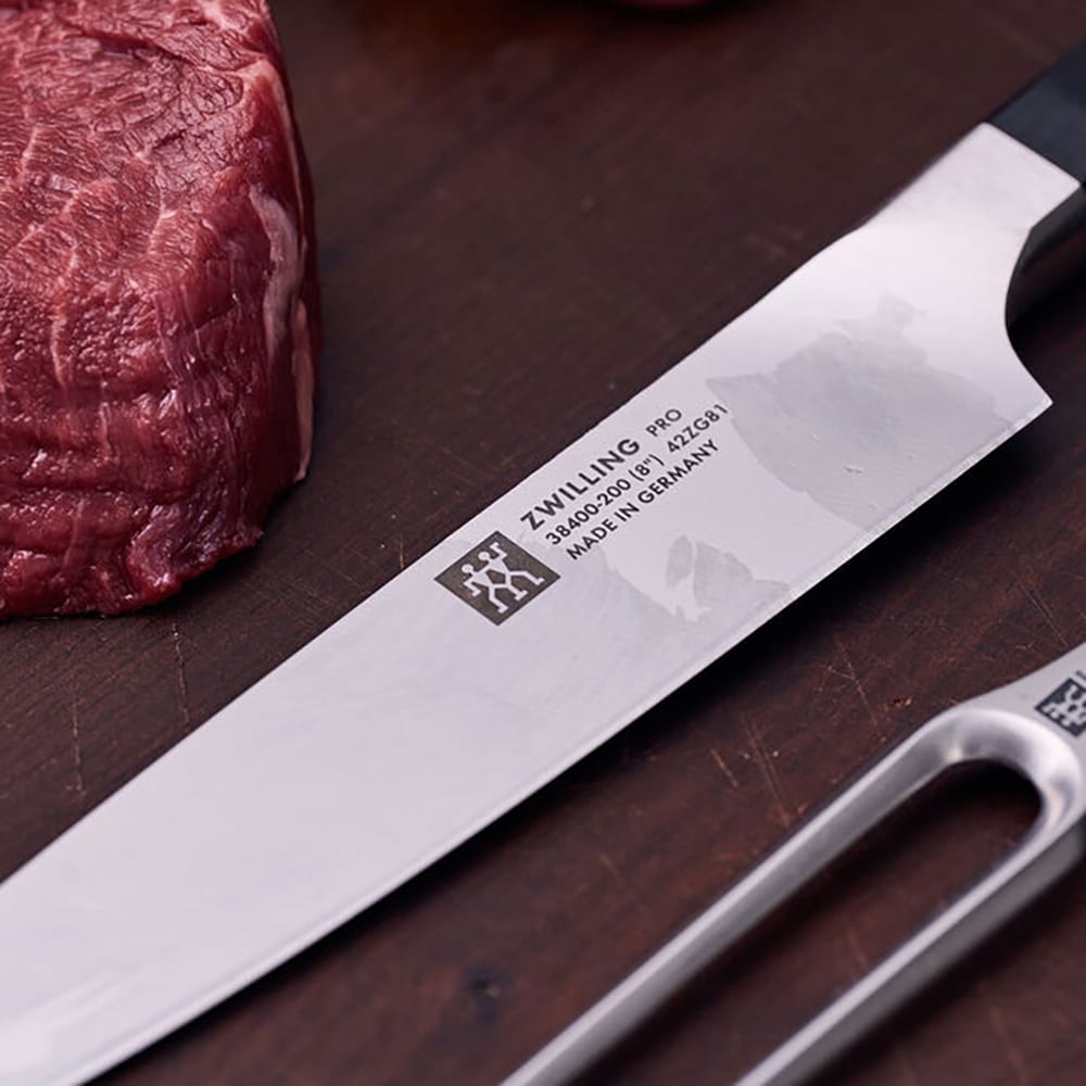 Zwilling 1002867 Carving Knife & Fork Set - High Carbon Stainless Steel, Black Plastic Handle - Thumbnail 3