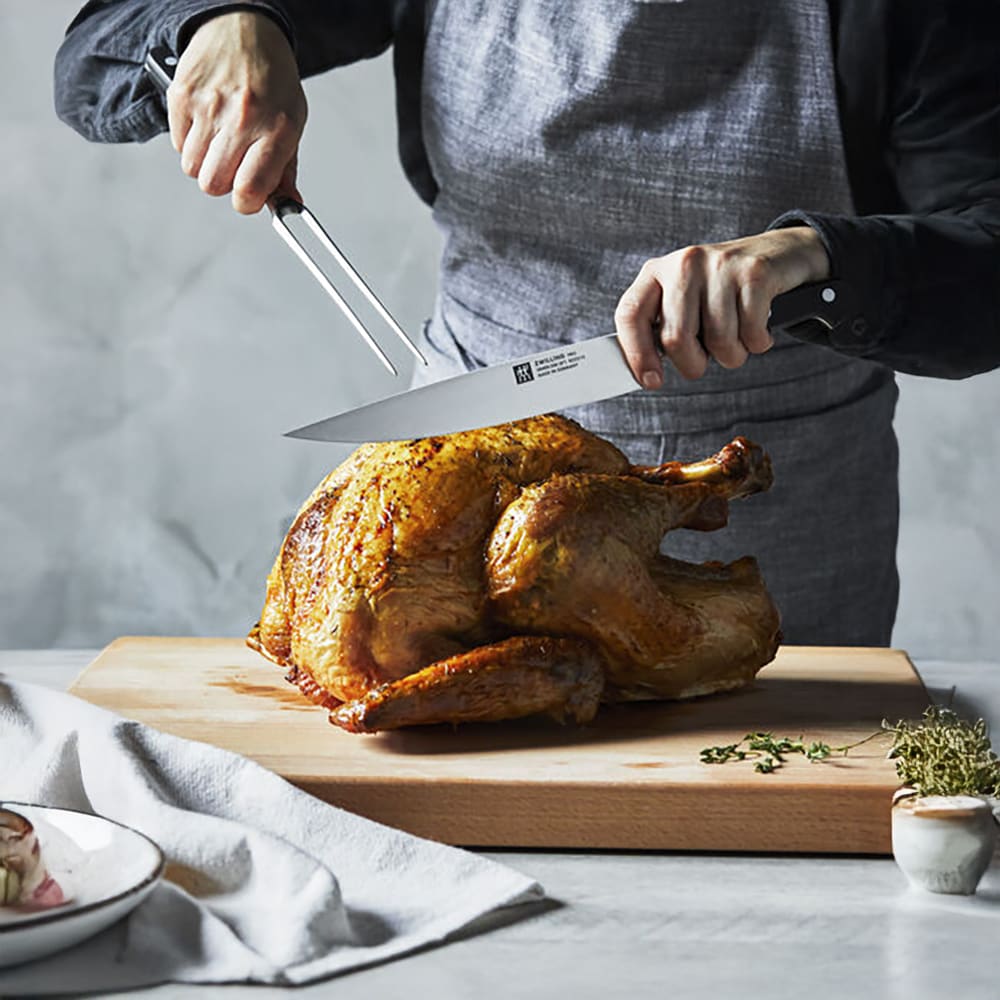 Zwilling 1002867 Carving Knife & Fork Set - High Carbon Stainless Steel, Black Plastic Handle - Thumbnail 5