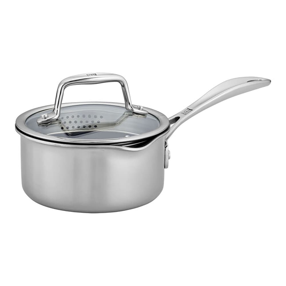 901-66735140 1 qt Saucepan w/ Glass Strainer Lid, Nonstick Stainless w/ Aluminum Core