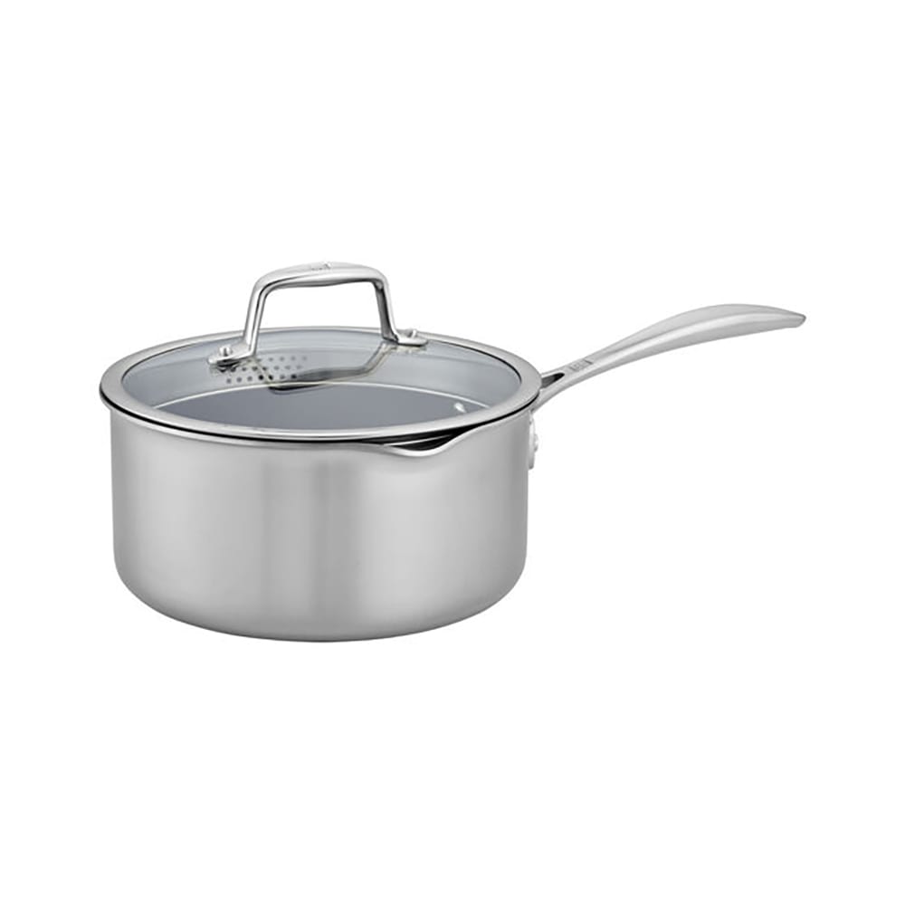 901-66735200 3 qt Saucepan w/ Glass Strainer Lid, Nonstick Stainless w/ Aluminum Core