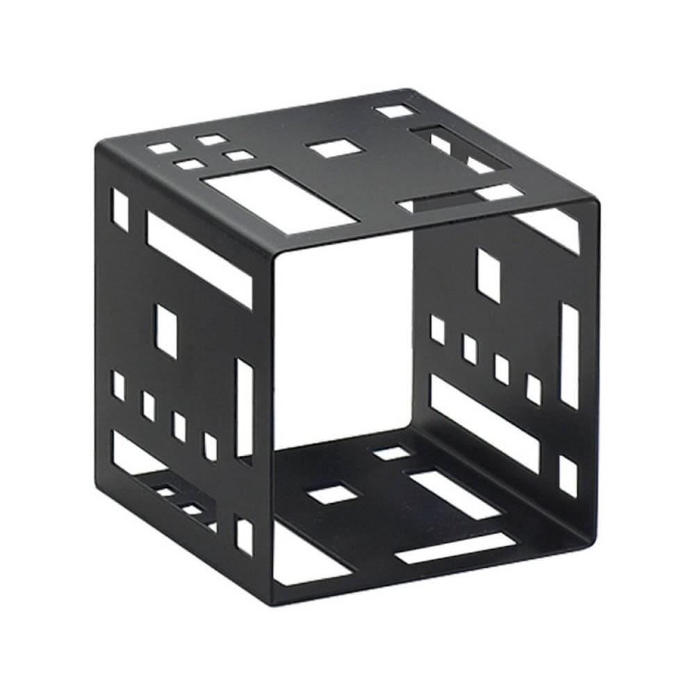 151-1607713 7" Square Riser Cube - Metal, Black