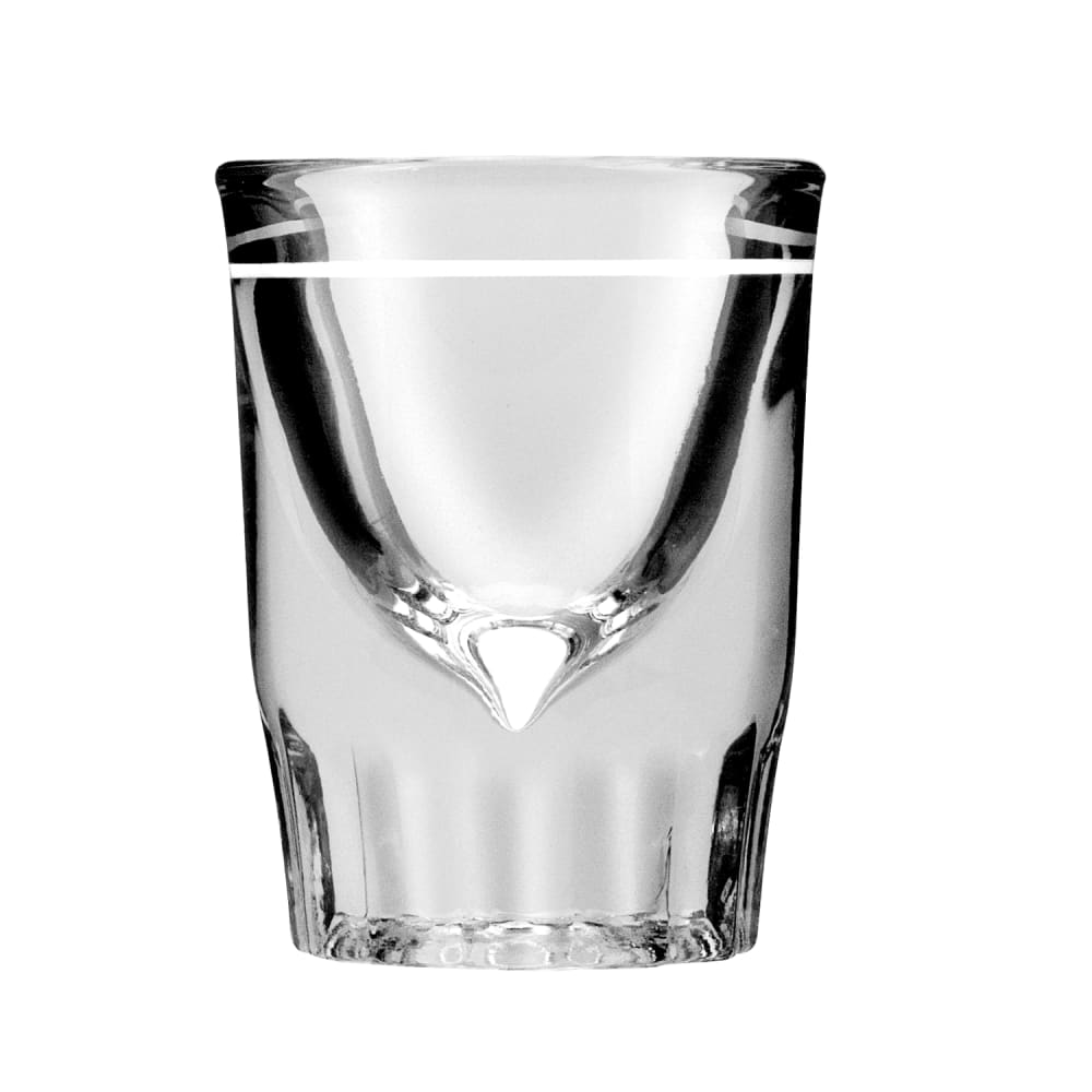 075-5281931U 1 1/2 oz Whiskey Shot Glass with 3/4 oz Cap Line