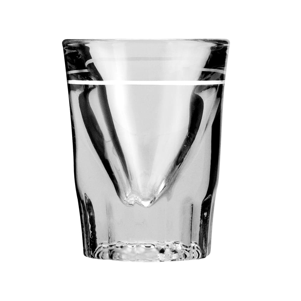 075-5281932U 1 1/2 oz Whiskey Shot Glass with 7/8 oz Cap Line