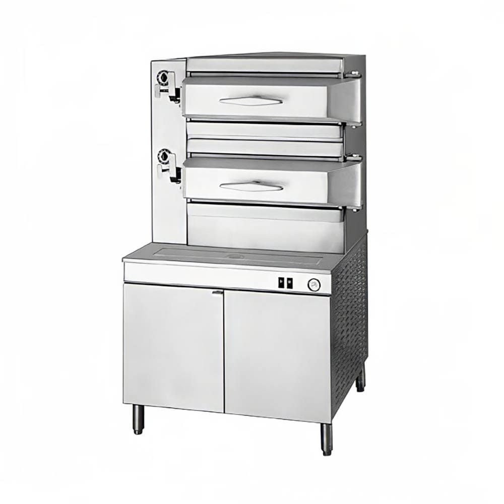 109-PEM2432083 Electric Floor Model Steamer w/ (24) Full Size Pan Capacity, 208v/3ph
