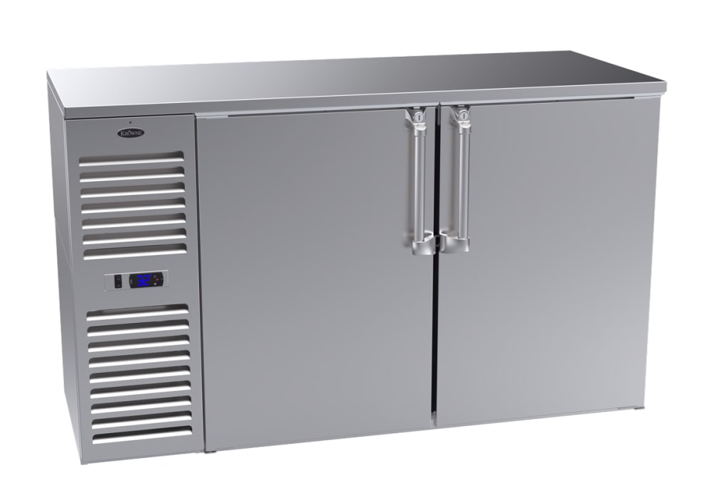 381-BS60LSSS 60" Bar Refrigerator - 2 Swinging Solid Doors, Stainless, 115v