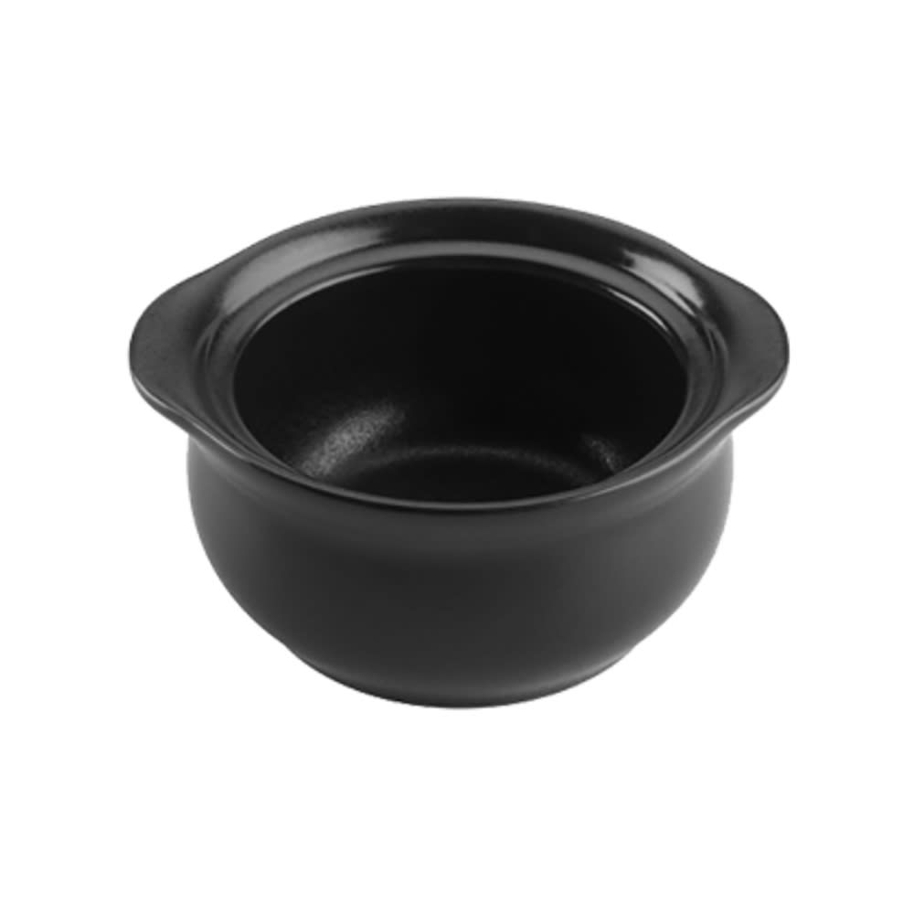 706-HL4760BFCA 12 oz Foundry Onion Soup Bowl - China, Black