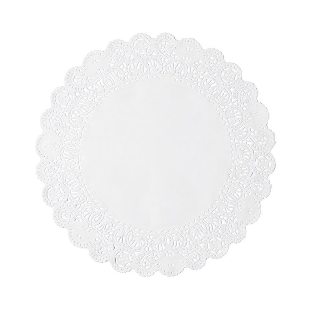 363-603182 6" French Lace Doily - Paper, White