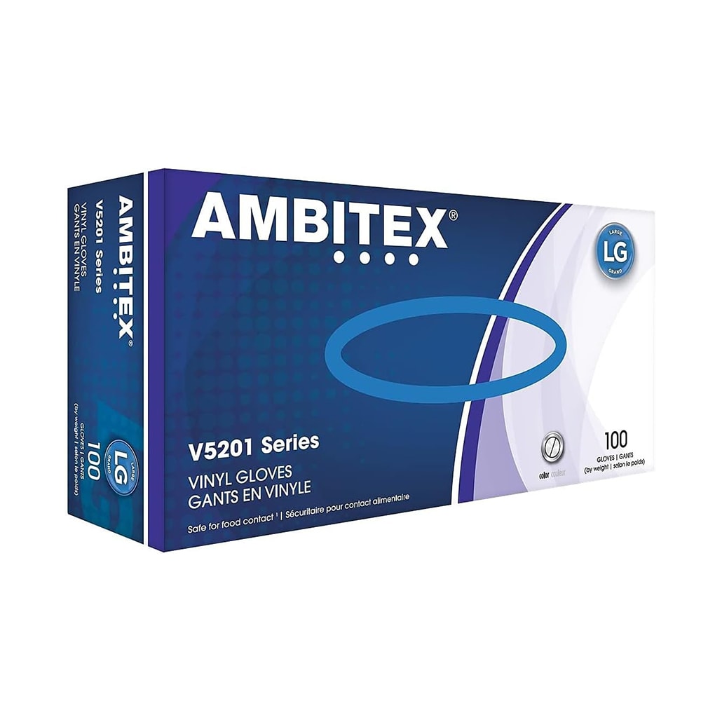 809-VMD5201 AMBITEX® General Purpose Vinyl Gloves - Powder Free, Medium