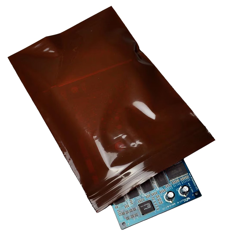 909-FAM30814 Zipper Top Seal Amber Bag - 8" x 14", Poly