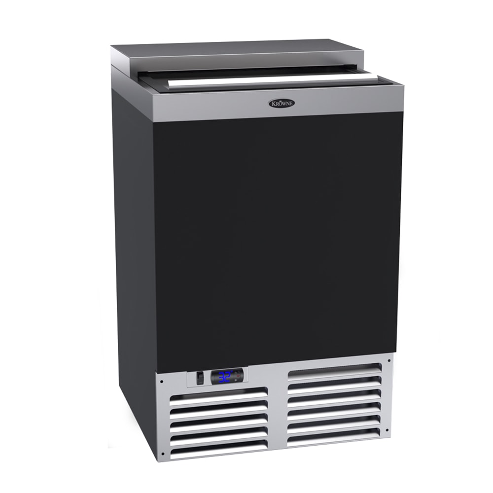 381-BC24BG 24" Forced Air Bottle Cooler - Holds (120) 12 oz Bottles, Black, 115v