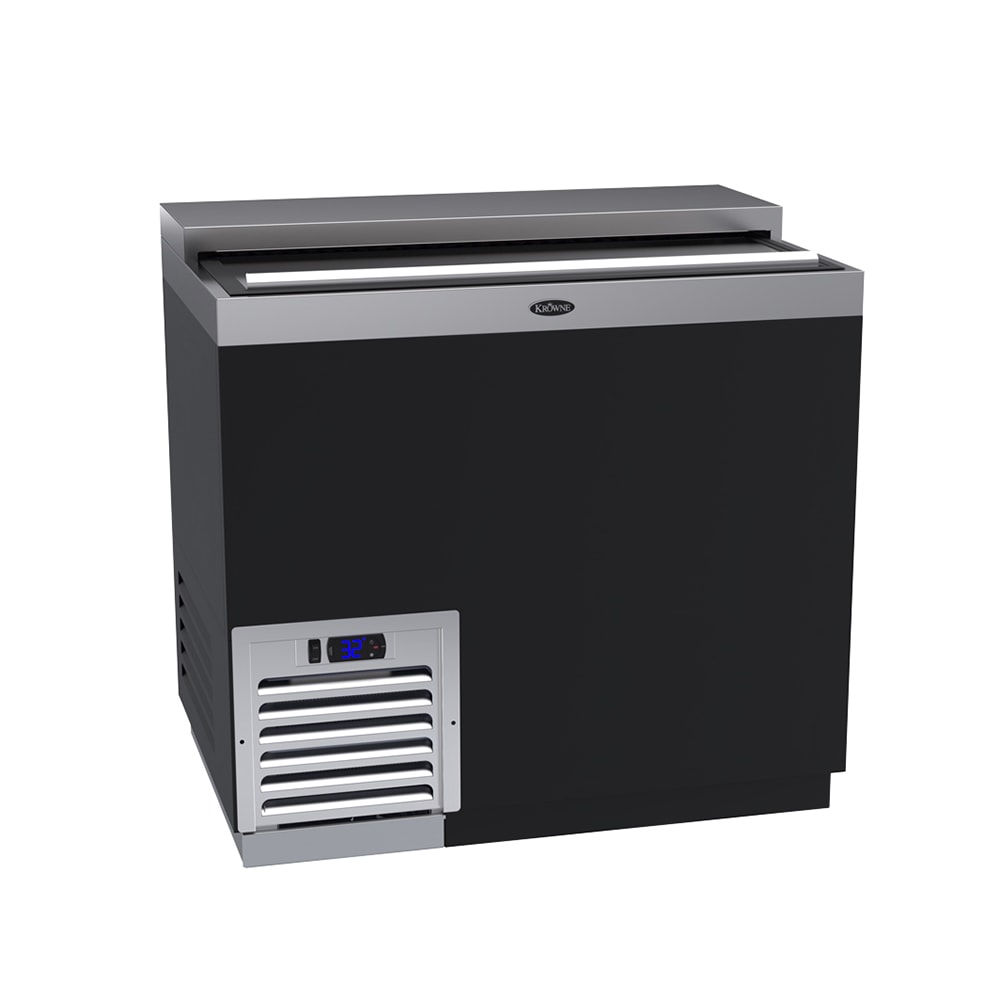 381-BC36BG 36" Forced Air Bottle Cooler - Holds (192) 12 oz Bottles, Black, 115v