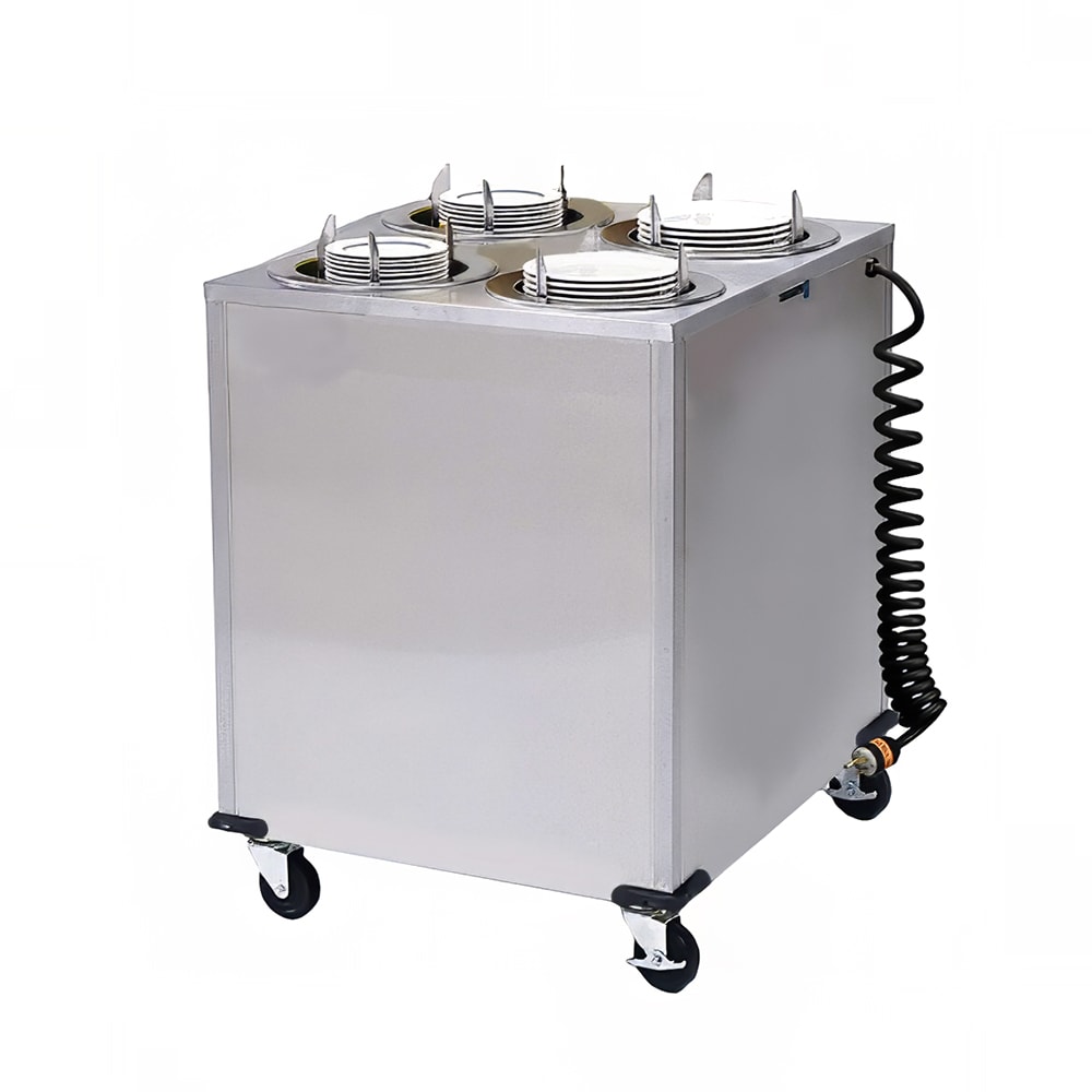 121-919 30 5/8" Heated Mobile Dish Dispenser w/ (4) Columns - Stainless, 120v