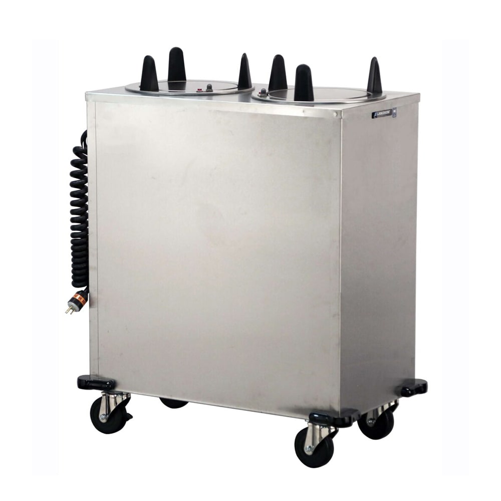 121-6210 32" Heated Mobile Dish Dispenser w/ (2) Columns - Stainless, 120v