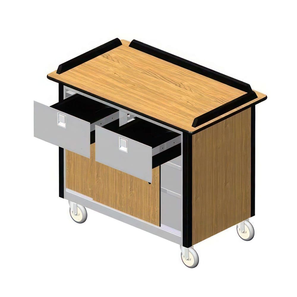 121-69040BLK Food Cart w/ Drawers, 44 1/2"L x 26"W x 37 3/4"H, Black