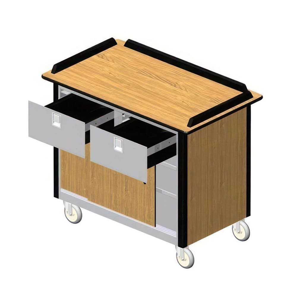 121-69040HRMAP Food Cart w/ Drawers, 44 1/2"L x 24 1/2"W x 37 3/4"H, Hard Rock Map...
