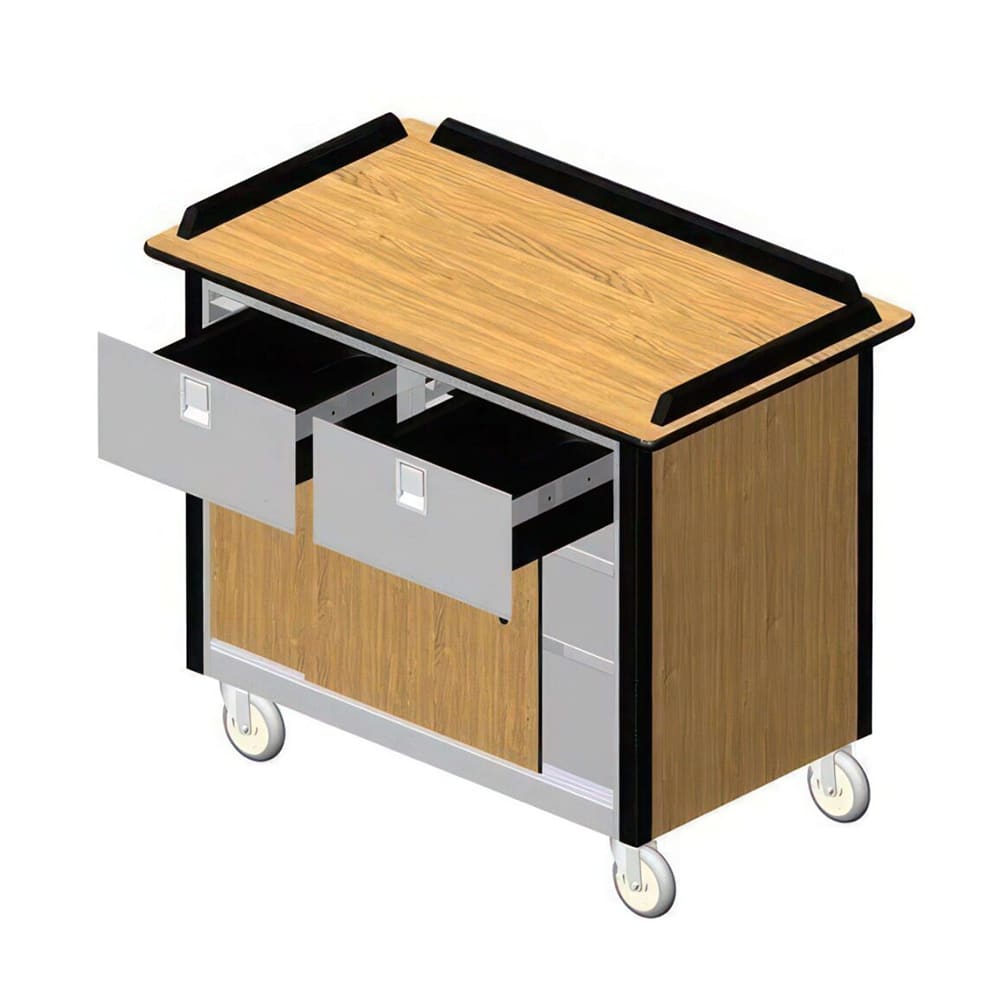 121-69040GRSAN Food Cart w/ Drawers, 44 1/2"L x 24 1/2"W x 37 3/4"H, Gray