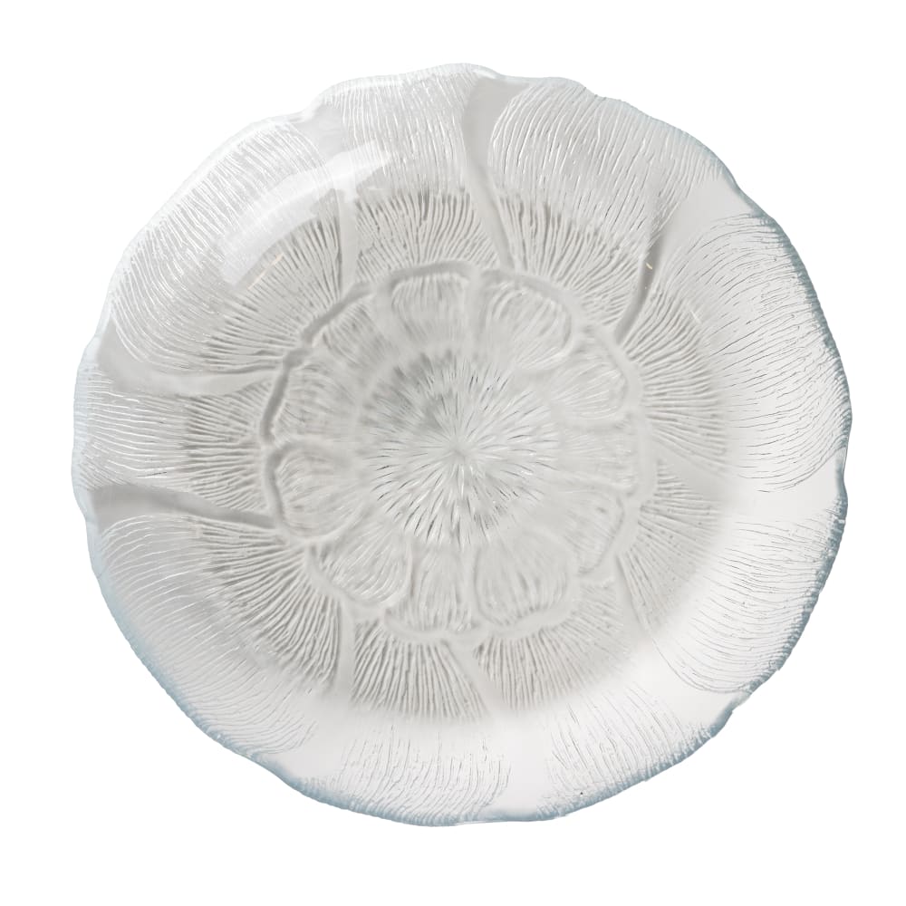 450-J0226 8" Round Fleur Soup/Salad Plate - Glass, Clear