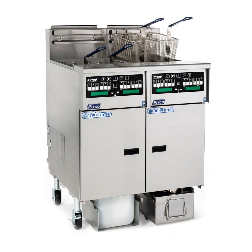 169-SSHLV14C184FDNG Gas Fryer - (1) 32 lb & (1) 42 lb Vat, Floor Model, NG