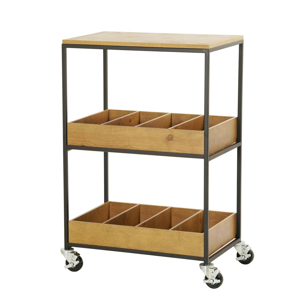 151-2316699 3 Tier Merchandiser Cart, 28" x 20" x 40", Madera