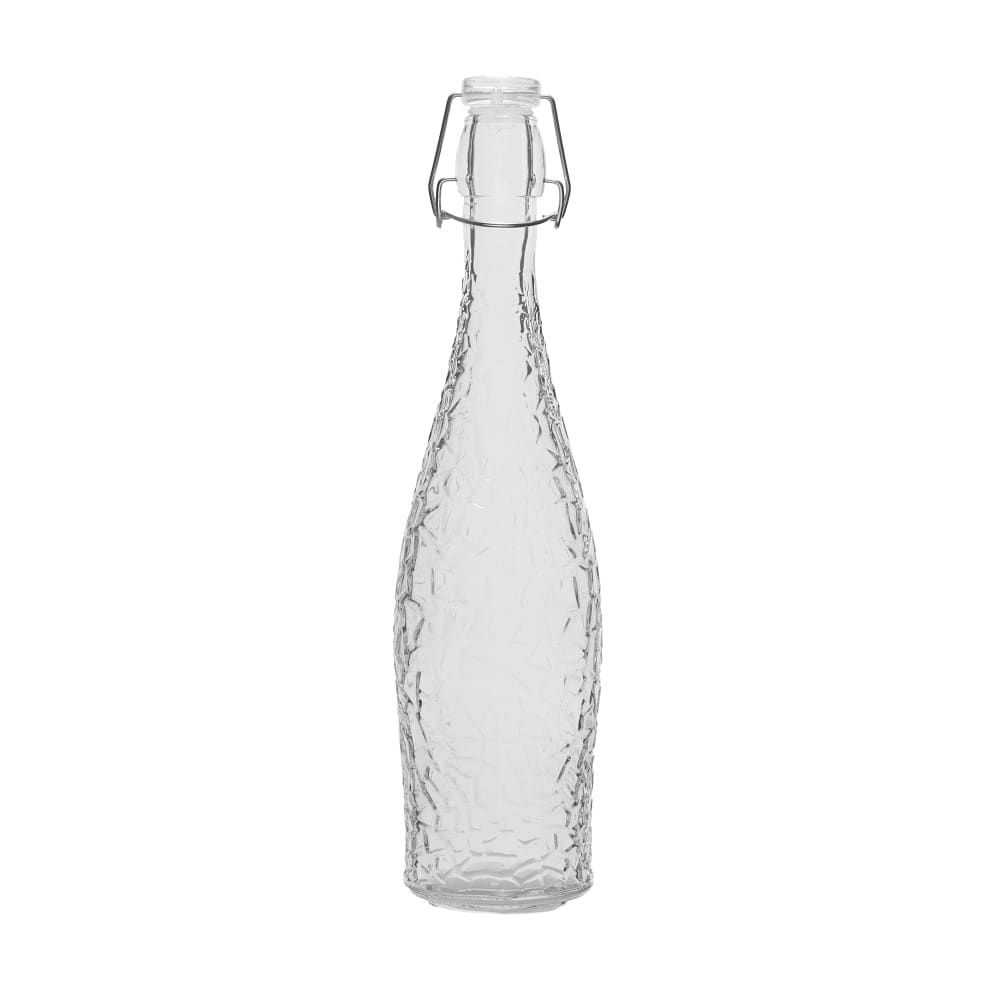 634-110237 25 3/10 oz Glacier Bottle w/ Clamp Top - Glass, Clear