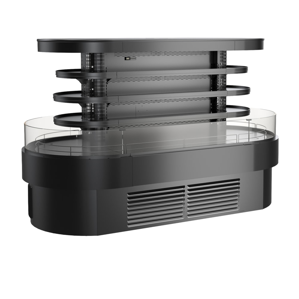 529-FSI660R 80 3/4" Oasis® Vertical Island Open Air Cooler w/ (4) Levels, 208-240v