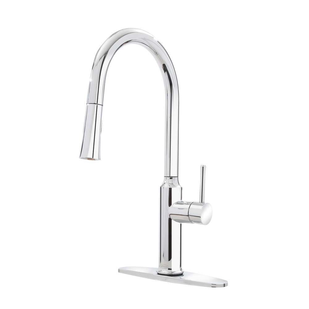 381-19400C Deck Mount Faucet - 10 1/2" Swivel Gooseneck Spout, Single Hole, Chrome
