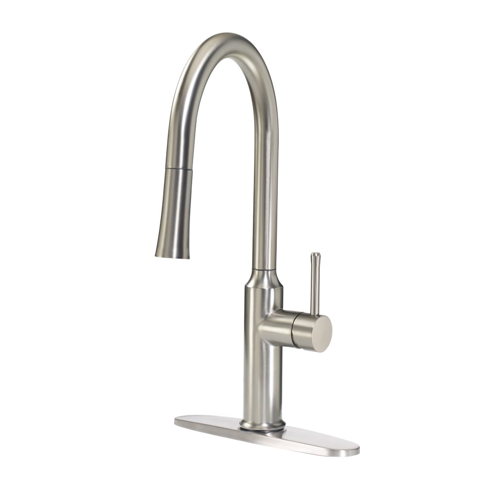 381-19400S Deck Mount Faucet - 10 1/2" Swivel Gooseneck Spout, Single Hole, Satin