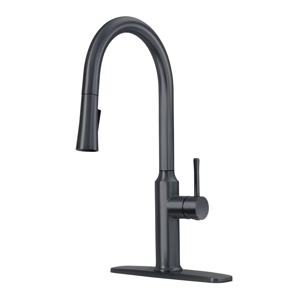 381-19400B Deck Mount Faucet - 10 1/2" Swivel Gooseneck Spout, Single Hole, Matte Black