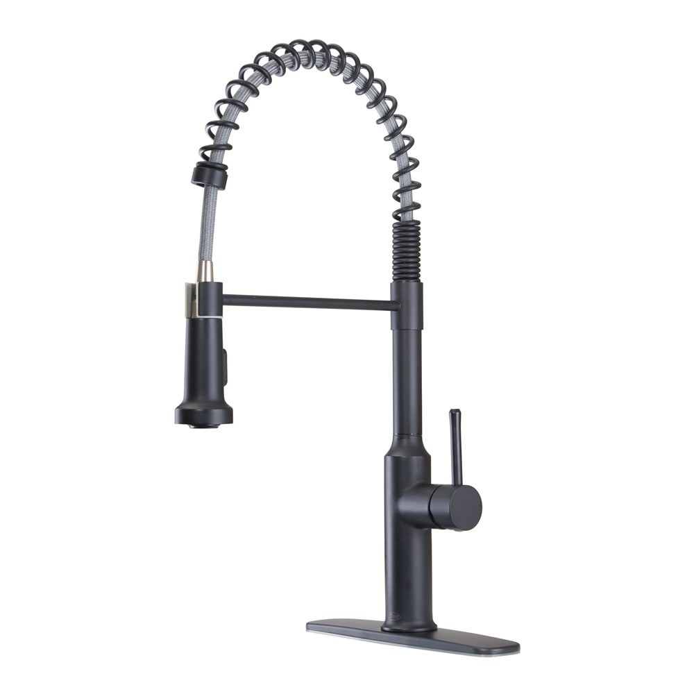381-19401B Deck Mount Faucet - 10 1/2" Swivel Gooseneck Spout, Single Hole, Matte Black