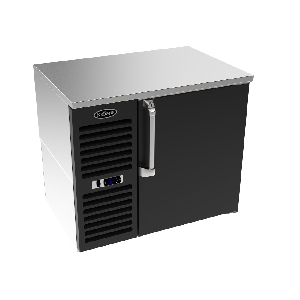 381-LS36RBSS 36" Bar Refrigerator - 1 Swinging Solid Door, Black, 115v
