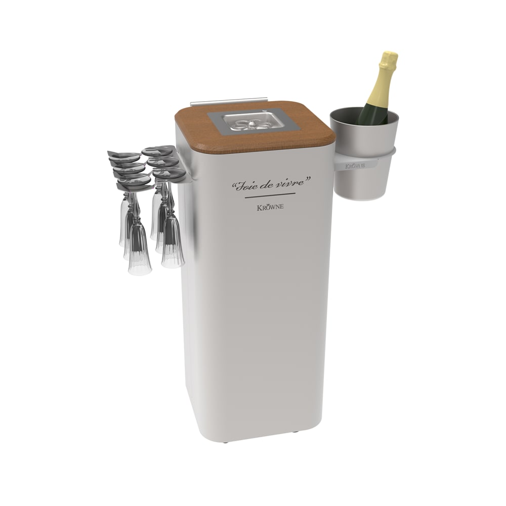 381-KRMGC Royal Series Glass Chiller Cart - 32 3/4" x 20", 14v Battery, 100-240v/1ph