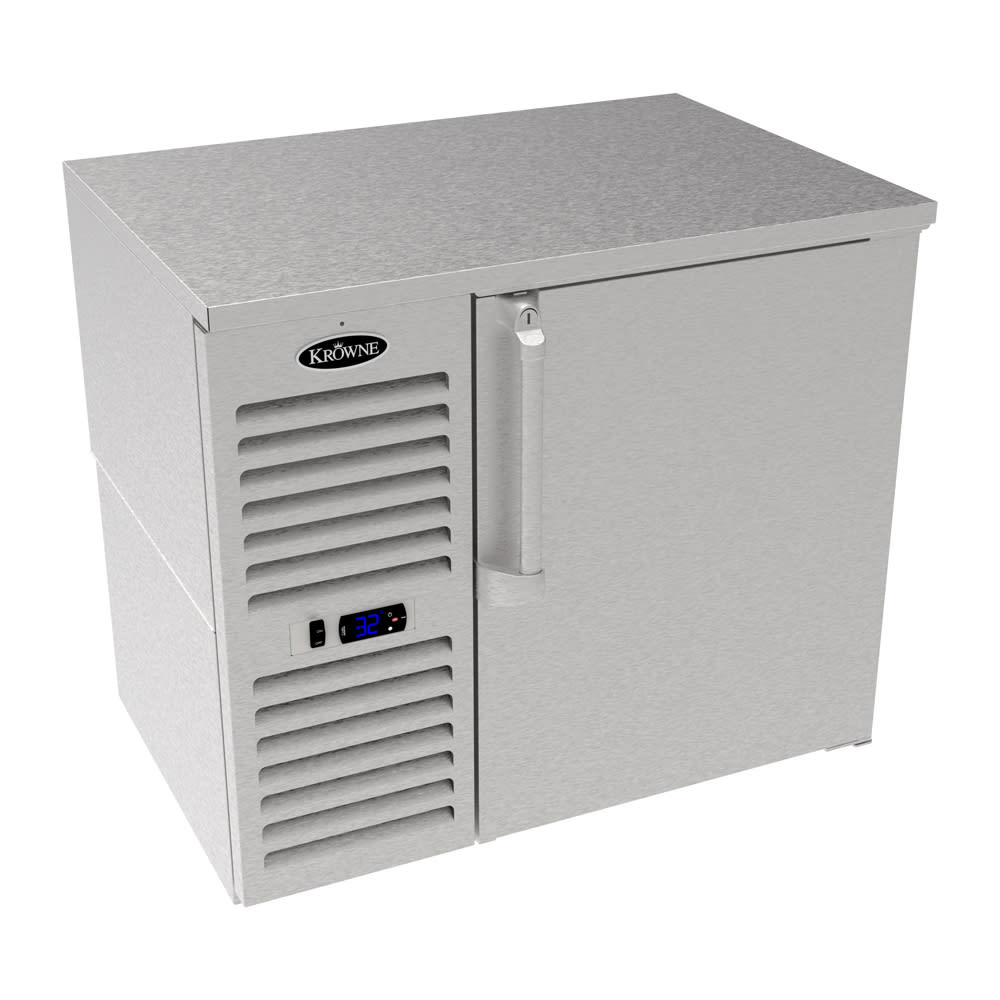 381-LS36RSNS 36" Bar Refrigerator - 1 Swinging Solid Door, Silver, 115v