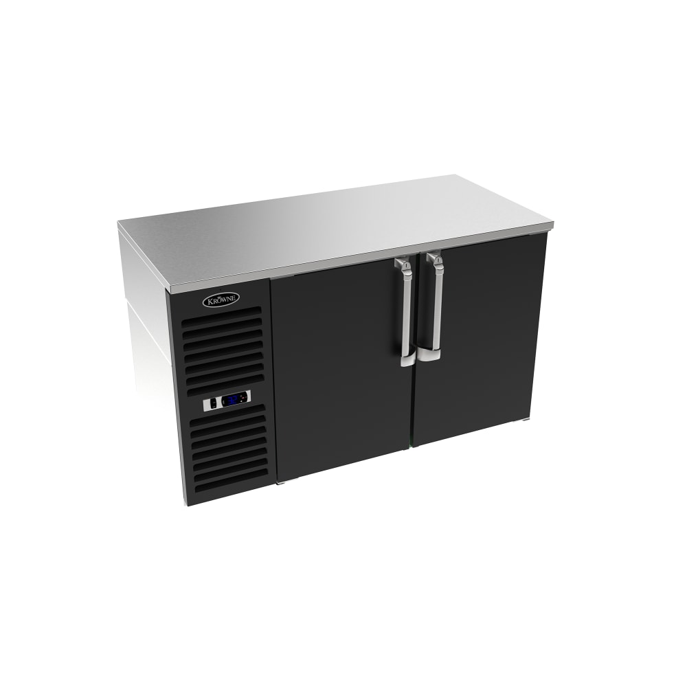 381-LS52RBSS 52" Bar Refrigerator - 2 Swinging Solid Doors, Black, 115v