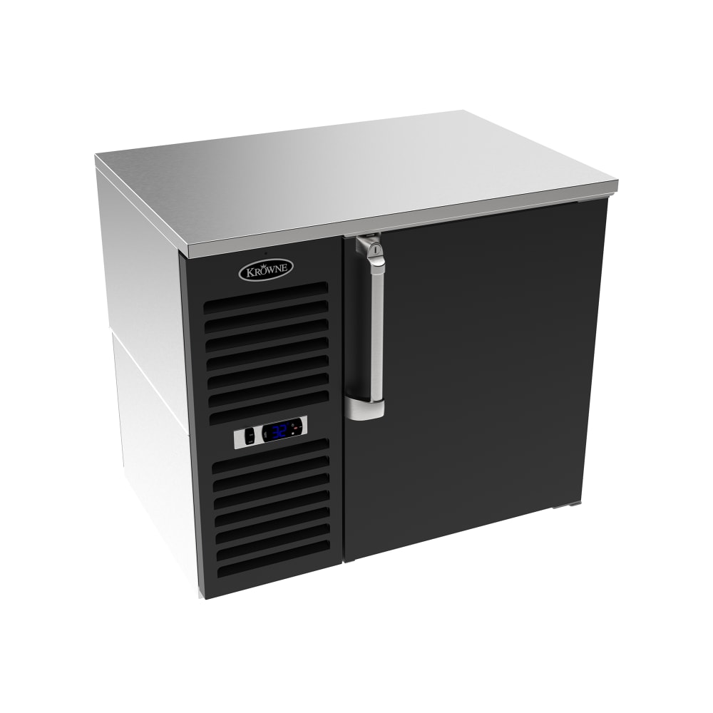 381-LS36LBSS 36" Bar Refrigerator - 1 Swinging Solid Door, Black, 115v