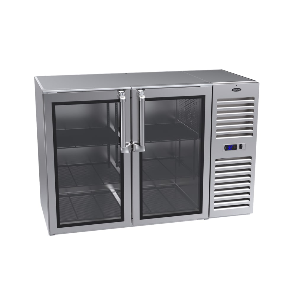 381-LS52RKNS 52" Bar Refrigerator - 2 Swinging Glass Doors, Silver, 115v