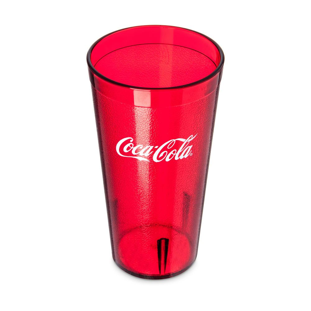 028-52203550 20 oz Ruby Textured Coca Cola® Plastic Tumbler