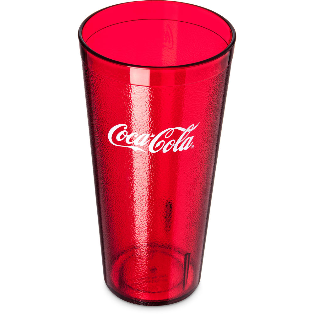 028-52243550H 24 oz Ruby Textured Coca Cola® Plastic Tumbler