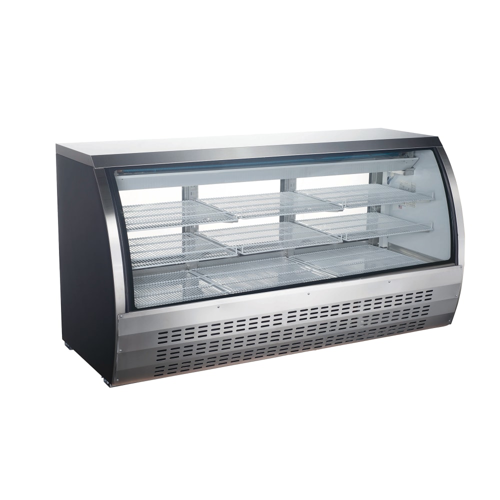 407-USDC82 82" Full Service Deli Case w/ Curved Glass - (3) Levels, 115v