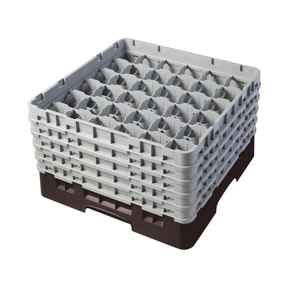 144-36S1058167 Camrack® Glass Rack w/ 36 Compartments - 5 Gray Extenders, Brown