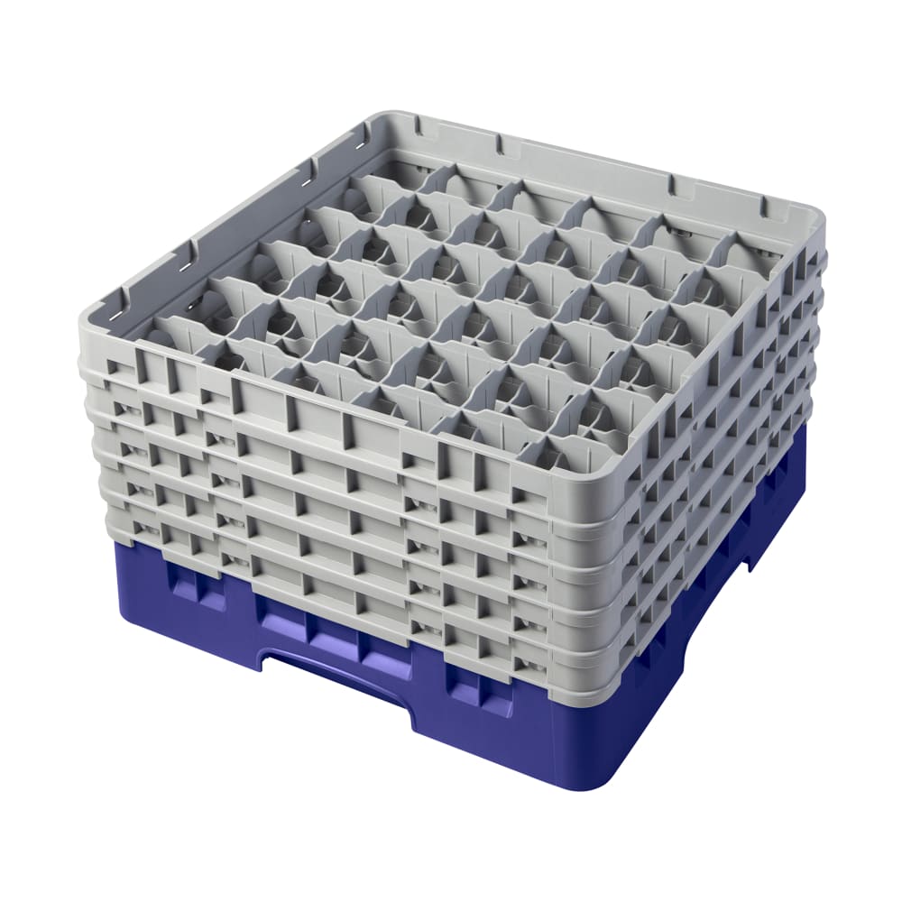 144-36S1058186 Camrack® Glass Rack w/ 36 Compartments - 5 Gray Extenders, Navy Blue
