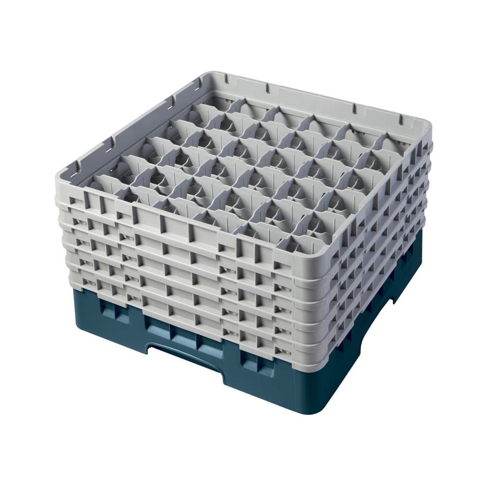 144-36S1058414 Camrack® Glass Rack w/ 36 Compartments - 5 Gray Extenders, Teal