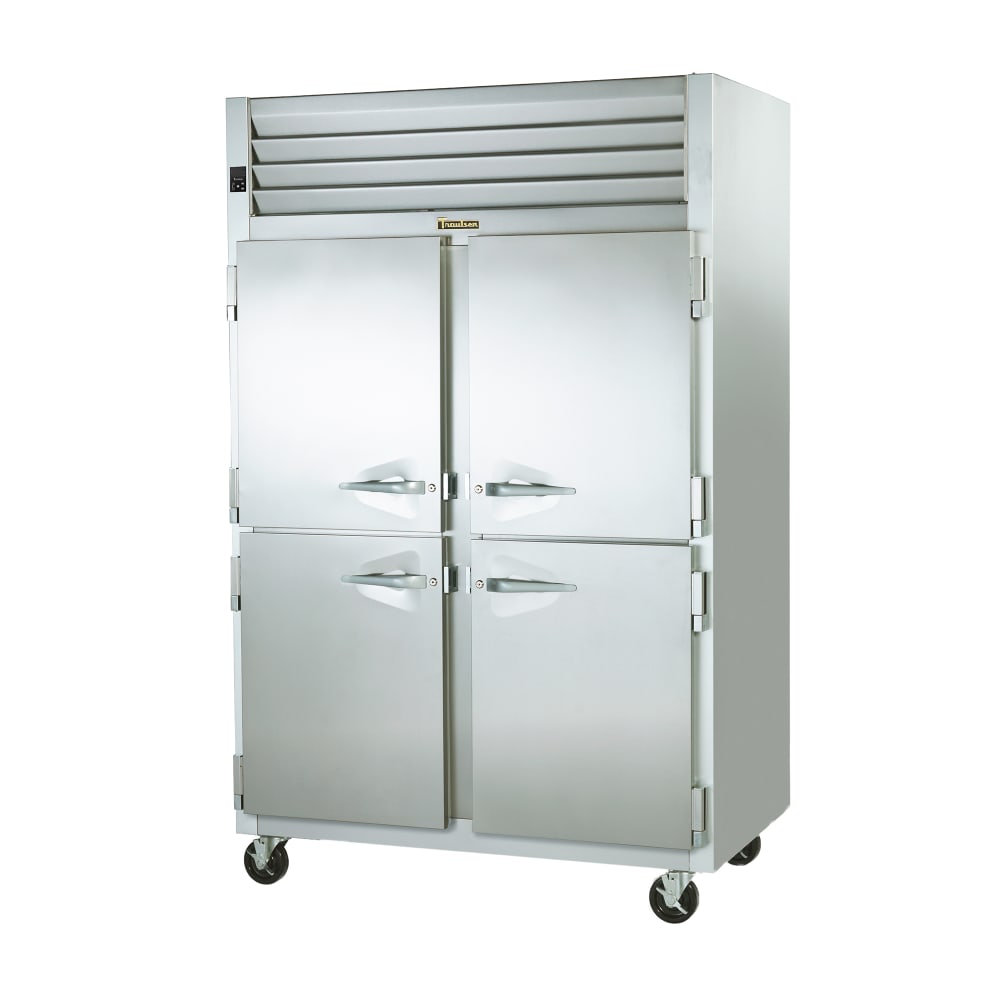 206-G20005P 52" Two Section Pass Thru Refrigerator, 8 Left Hinge Solid Doors, 115v
