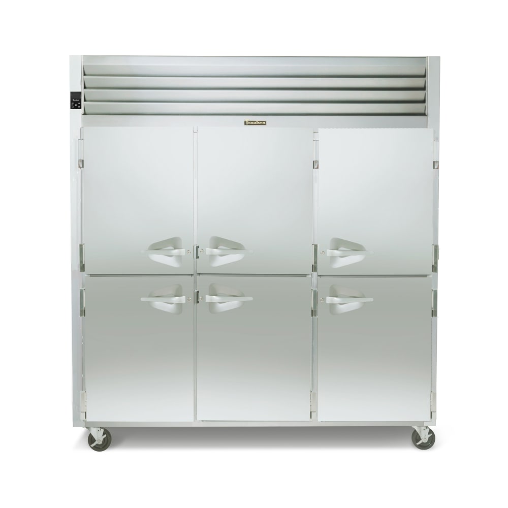 206-G30001 76" Three Section Reach In Refrigerator, (6) Left/Right Hinge Solid Doors, 115v