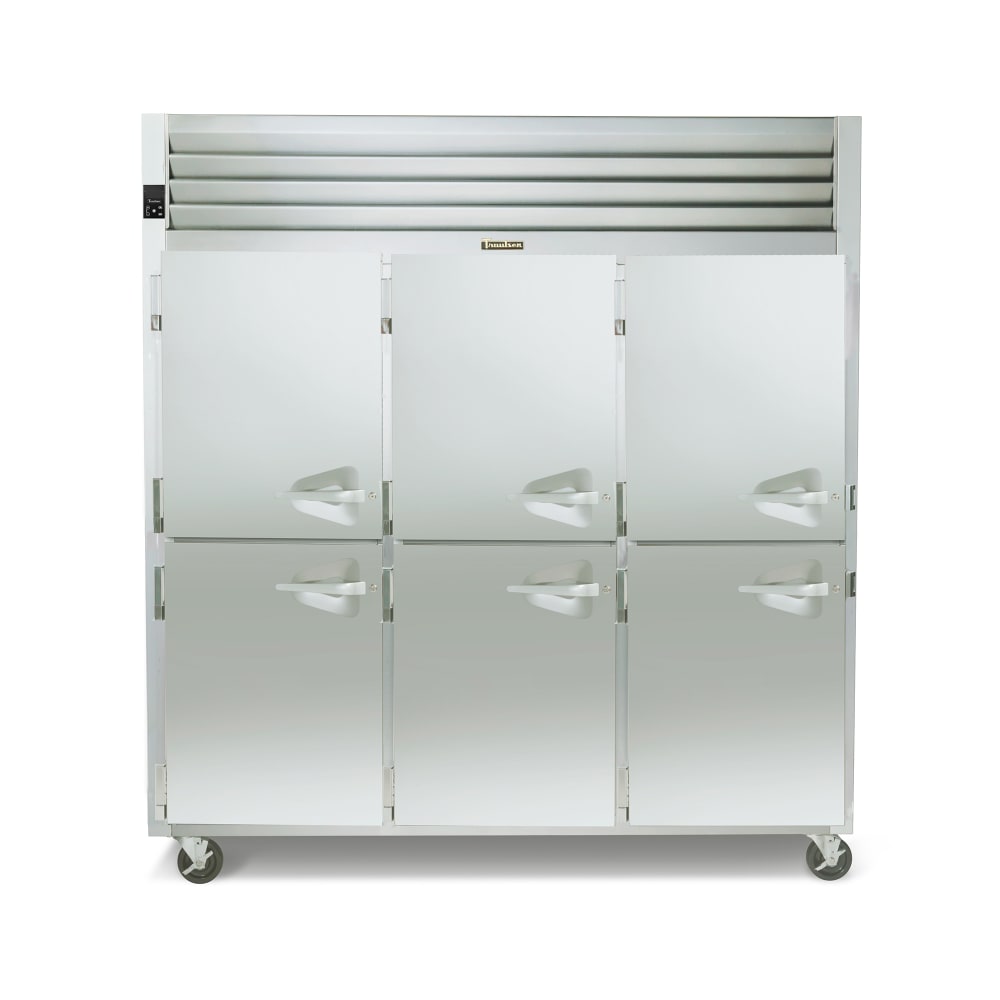 206-G30003 76" Three Section Reach In Refrigerator, (6) Left Hinge Solid Doors, 115v