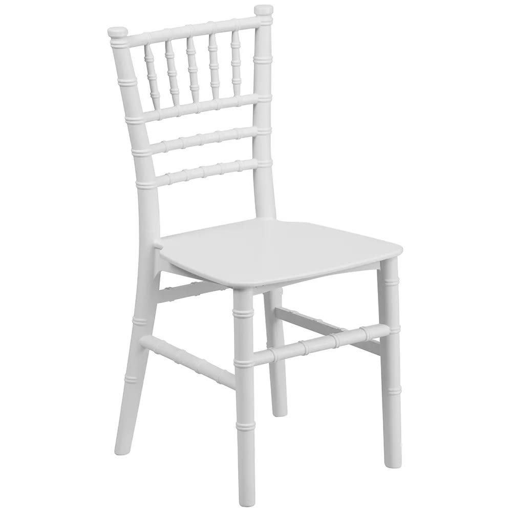 999-M066 Kid's Chiavari Style Chair - White Polypropylene, Indoor/Outdoor