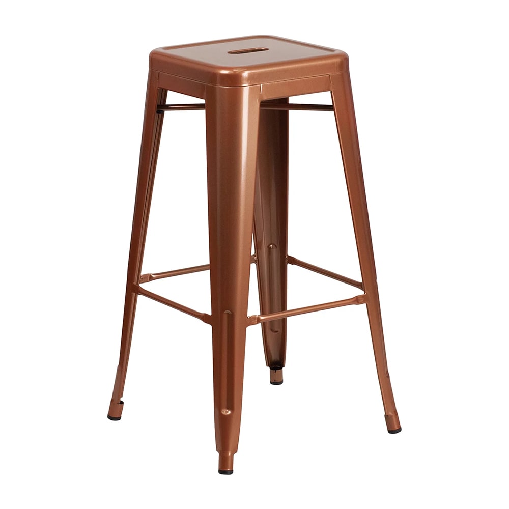 999-M127 Backless Bar Stool w/ Metal Seat, Copper