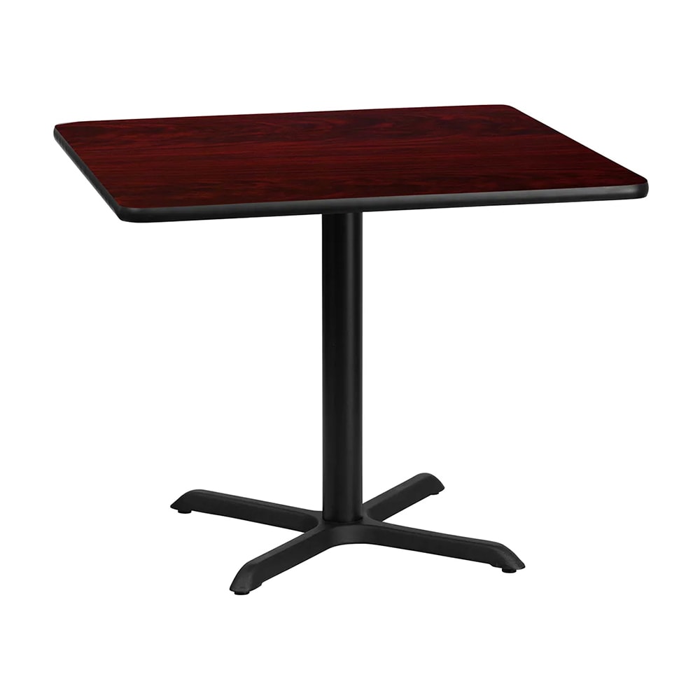 999-M151 Square Dining Height Table w/ Mahogany Laminate Top - Cast Iron Base