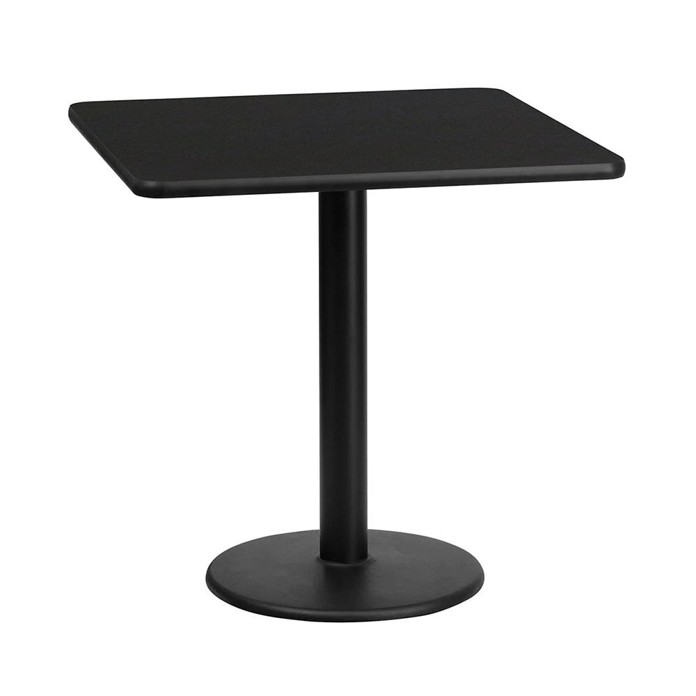 999-M150 24" Square Dining Height Table w/ Black Laminate Top - Cast Iron Base